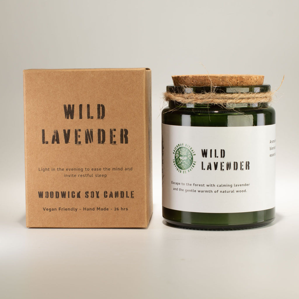 Vela de soja Woodwick3 Lavanda Silvestre · Greenman