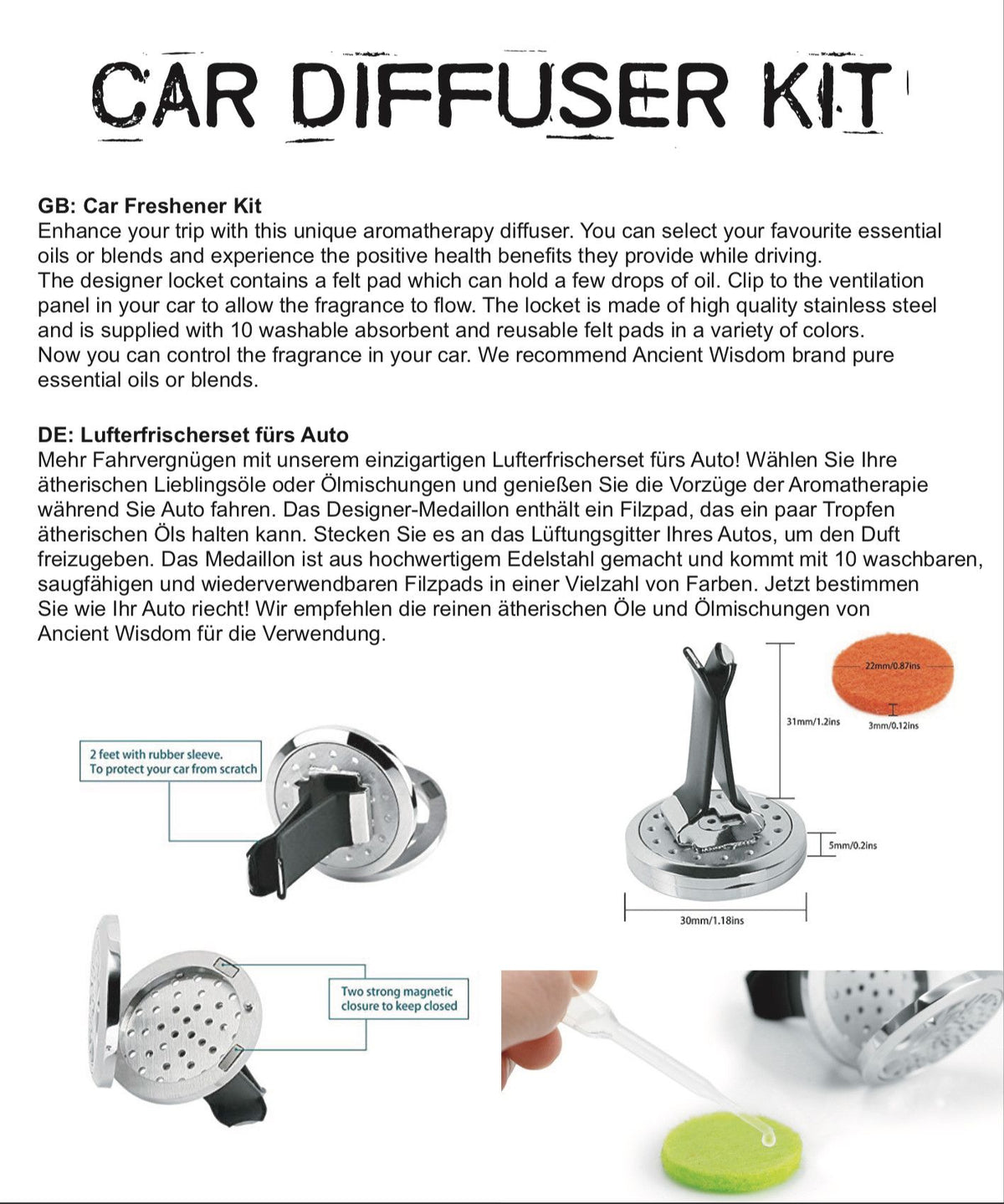 Kit difusor para coche - Rueda de auto - 30mm