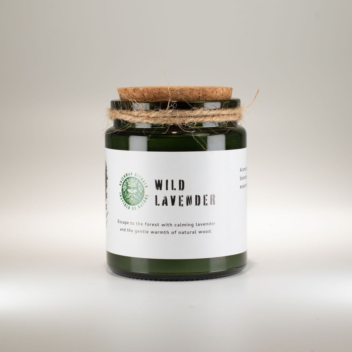 Vela de soja Woodwick3 Lavanda Silvestre · Greenman