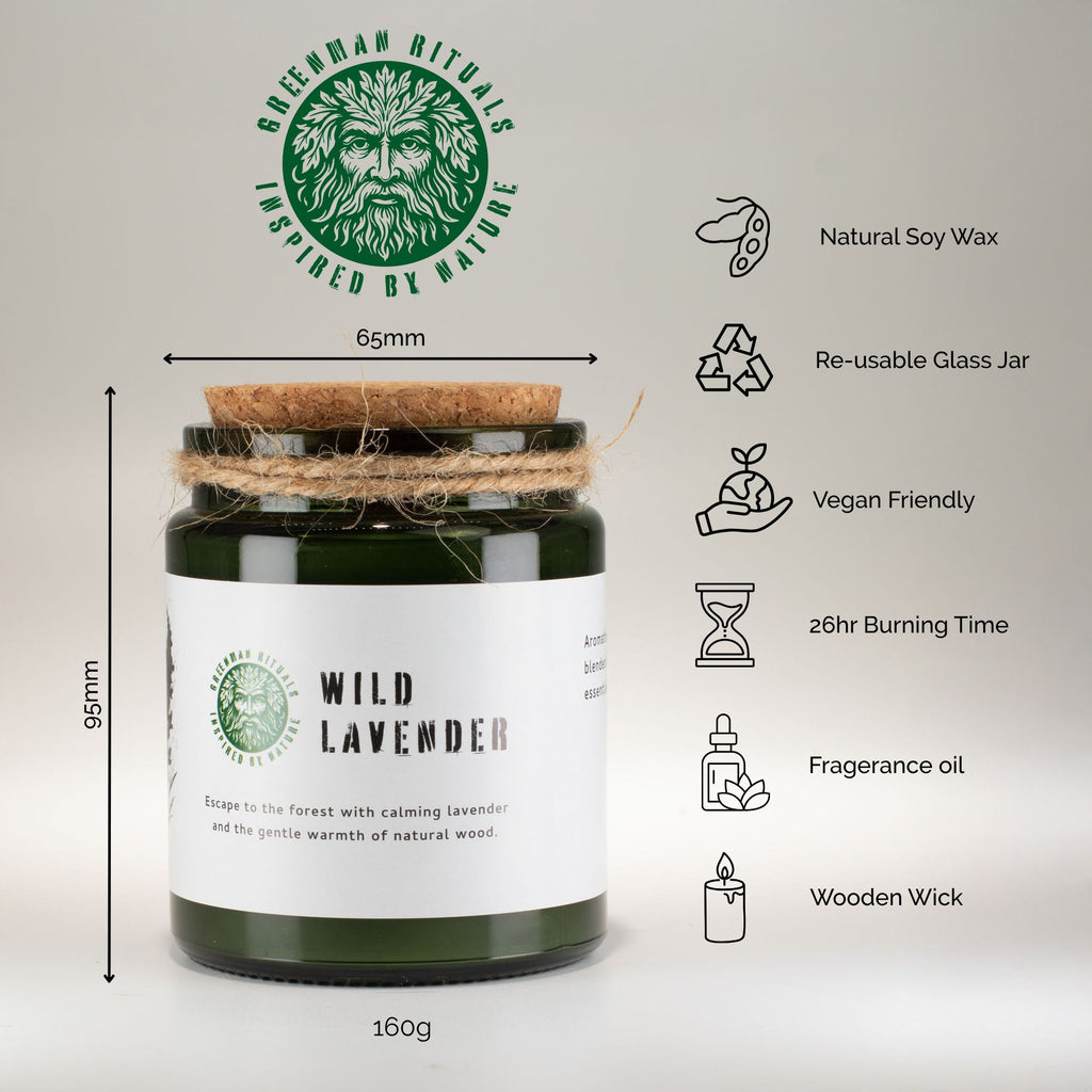 Vela de soja Woodwick · Hojas y Lino · Greenman