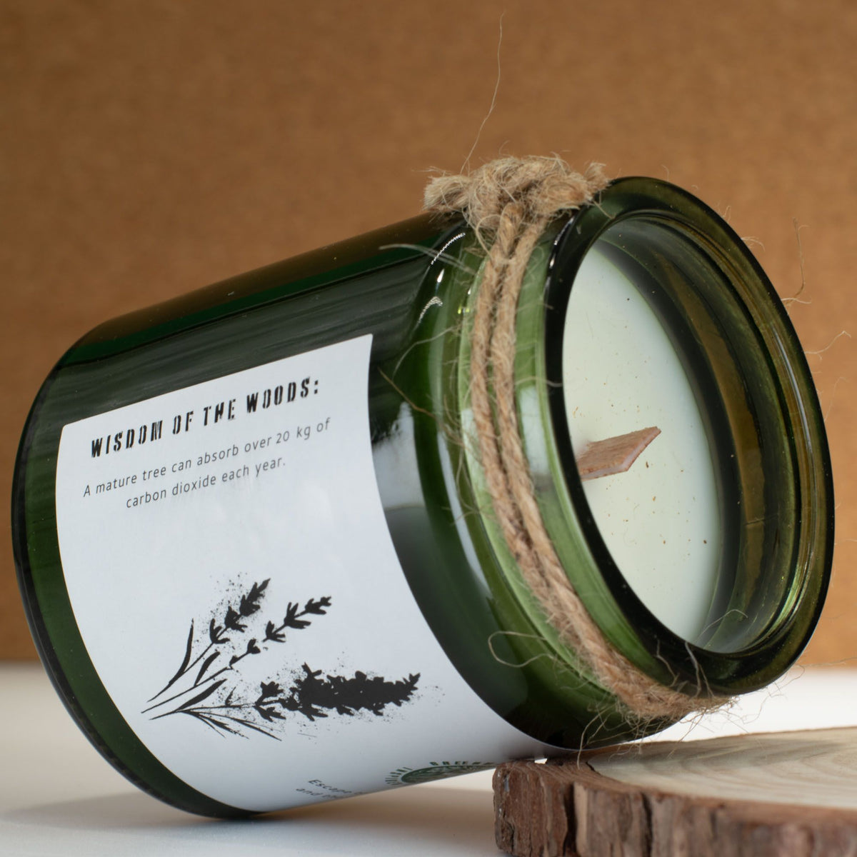 Vela de soja Woodwick3 Lavanda Silvestre · Greenman