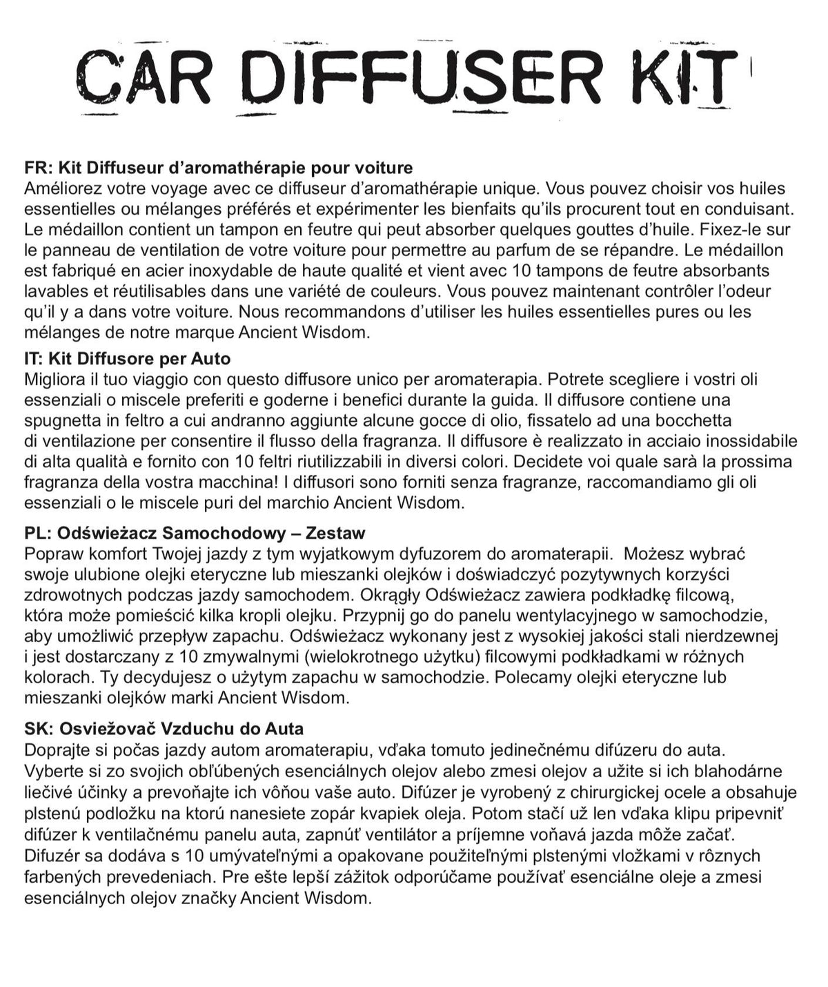 Kit difusor para coche - Buda de loto - 30mm