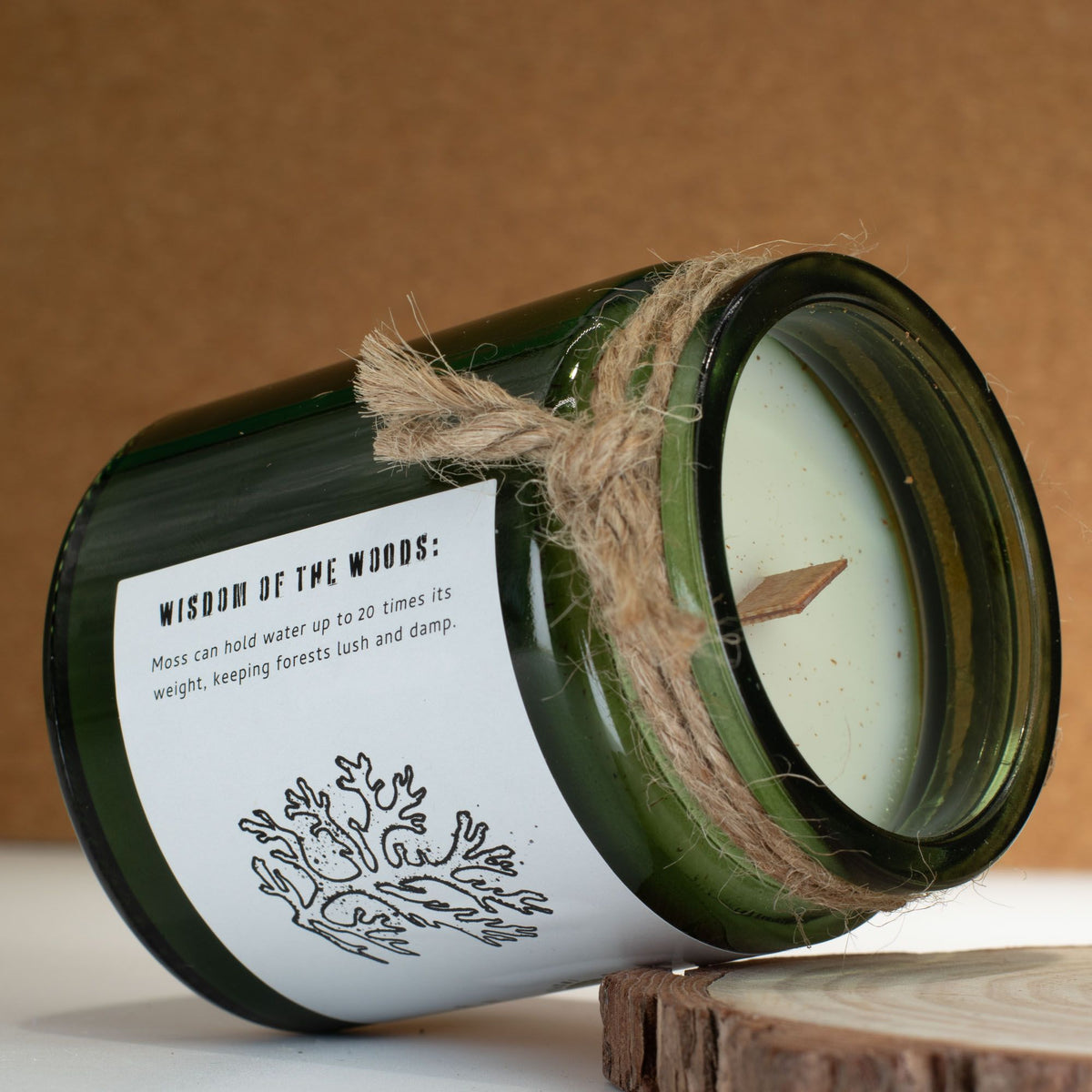 Vela de soja Woodwick · Musgo y Neblina · Greenman